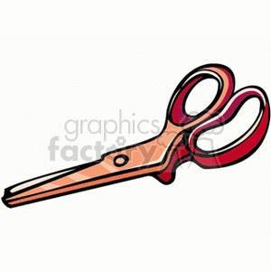 Colorful clipart image of red-handled scissors.