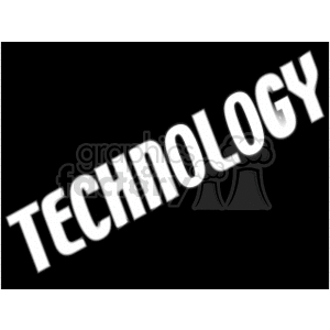 Clipart image featuring the word 'Technology' in bold, white letters on a black background.