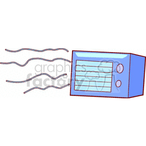 Clipart of an air conditioner with cool air flowing out.