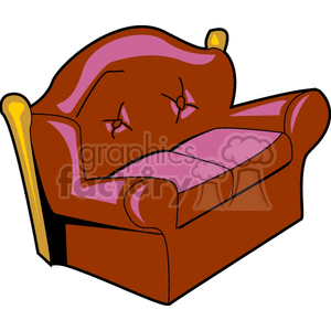 Image of a Comfortable Brown and Purple Couch