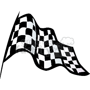 The image is a black and white checkered racing flag, commonly associated with motor racing, indicating the finish of a race.