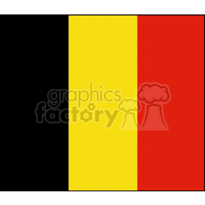 The image is a simple representation of the national flag of Belgium, featuring three vertical bands of black, yellow, and red.