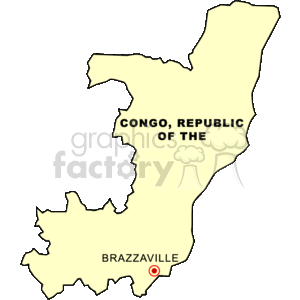 Republic of the Congo Map with Capital Brazzaville