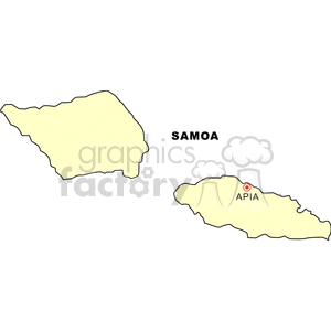 Samoa Map with Apia Highlighted