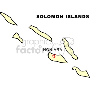 Solomon Islands Map Highlighting Honiara