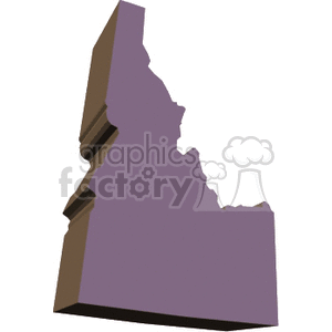 3D illustration of the state of Idaho, USA.