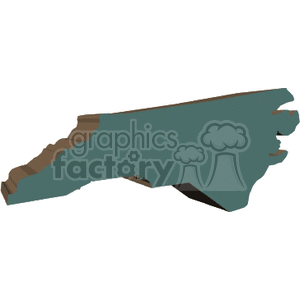 3D clipart image of the North Carolina state outline.