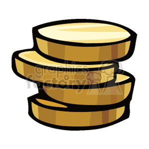 Stack of four gold coins