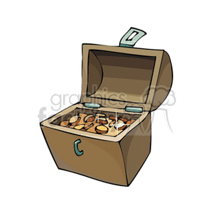 Open Treasure Chest with Gold Coins