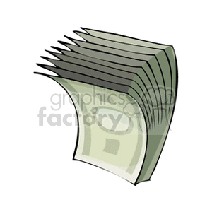 A clipart image depicting a stack of paper money.