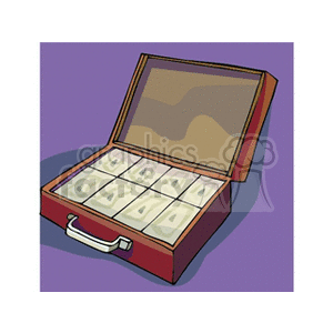 Open Briefcase with Stacks of Money