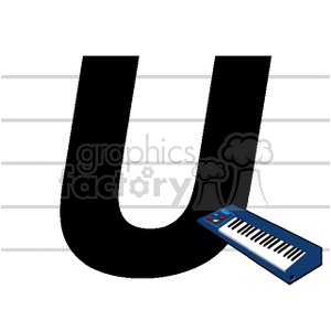 Musical with Letter U and Keyboard