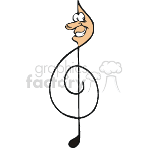 Cartoon Music Note Treble Clef