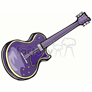 A clipart image of a purple electric guitar.