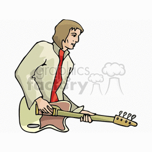 Clipart of a musician playing an electric guitar.