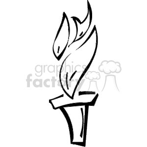 Simplified Torch with Flames Drawing