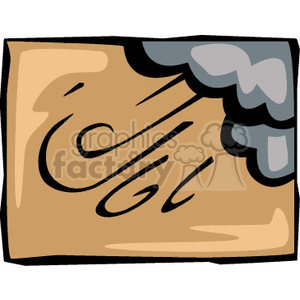 Clipart image of stylized clouds and wind, representing stormy or windy weather.