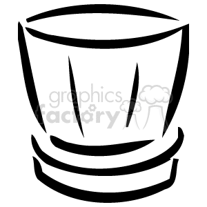   The image depicts an outline of an empty flowerpot. There are no plants visible inside the pot; it