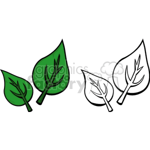 Leaf - Green and Outline Design