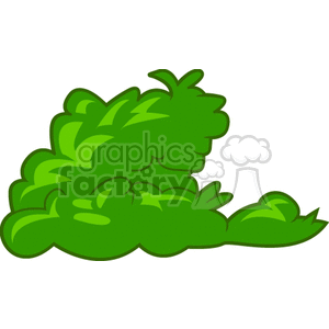 A green cartoon-style bush depicting nature and plant life.