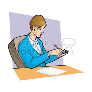 Businesswoman Writing at Desk