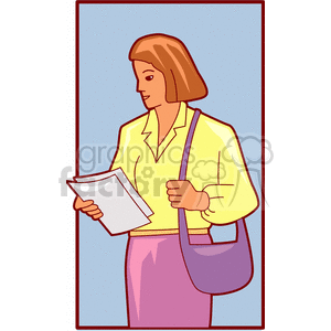 Businesswoman Holding Papers