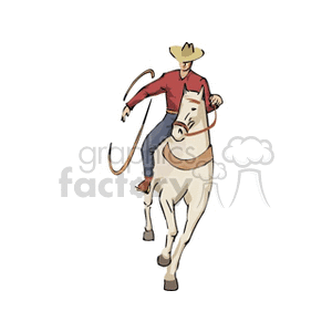 cartoon cowboy on a horse