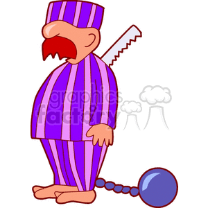 Cartoon Prisoner with Ball and Chain