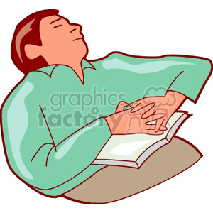 Relaxing Person Sleeping with a Book