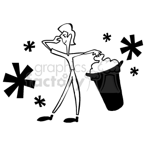 The clipart image features a stylized person holding their nose to avoid a bad smell emanating from a trash can filled with garbage. There are stink lines and shapes that indicate the foul odor.