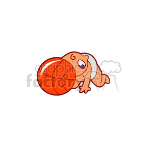 Cartoon Baby Crawling with Basketball