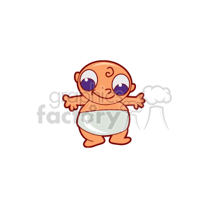 Adorable Cartoon Baby with Diaper