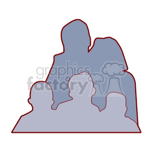 Family Silhouette - Parents and Children