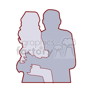 Family Silhouette: Parent and Child Embrace