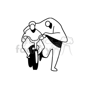 Clipart image of a parent teaching a child to ride a bicycle, symbolizing family bonding and support.