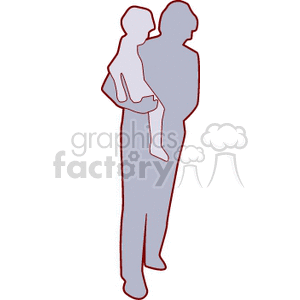 Silhouette of Parent Holding Child: Family Love