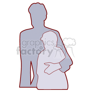 Family Silhouette: Parent and Child Embrace