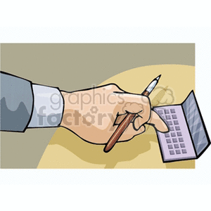 Hand Using Calculator for Accounting