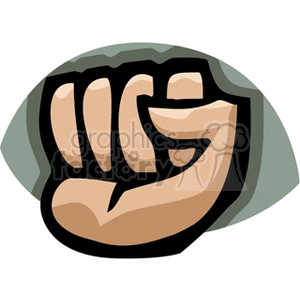 Clipart image of a closed fist with a stylized design.