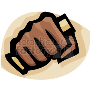 Clipart of a clenched fist with a focus on solidarity and strength.