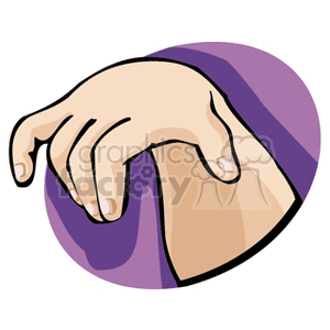 Illustration of a hand forming a letter in sign language.