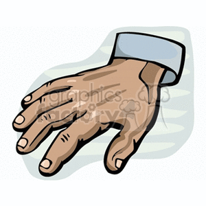 Clipart image of an outstretched hand with a cuff.