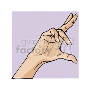 A clipart image of a hand making a gesture representing nonverbal communication.