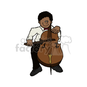 An african american boy playing the cello