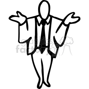 A Man in a Suit with his Hands up Confused