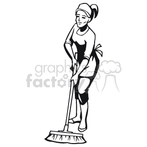 Black and white woman janitor