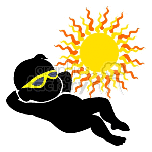Baby tanning under the sun