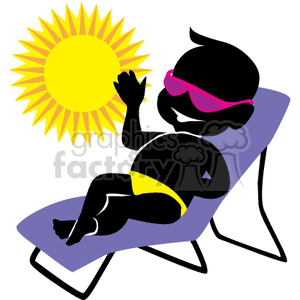 Man sun bathing in a lounge chair