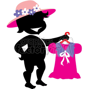 Women holding up a pink shirt