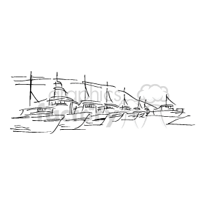 black and white yacht clipart